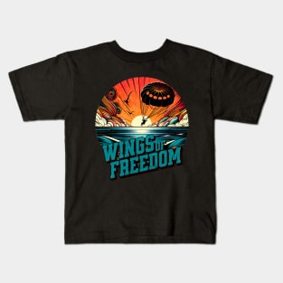 Wings of Freedom Parasailing Design Kids T-Shirt